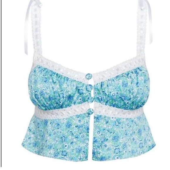 For Love & Lemons for Victoria’s Secret Alana Floral Top NWT - Picture 1 of 11